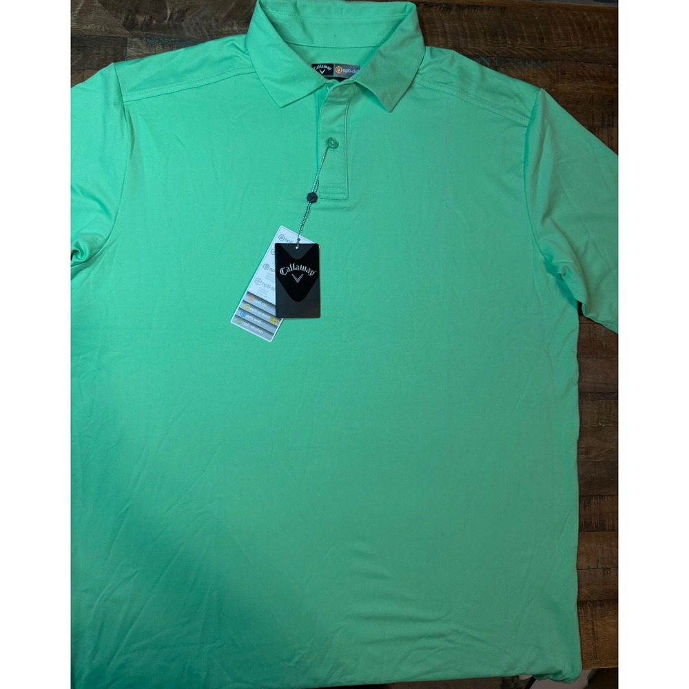 Callaway Mens Opti-Dri Golf Polo Shirt Mint Green Short Sleeve Size Medium NWT - Picture 7 of 7